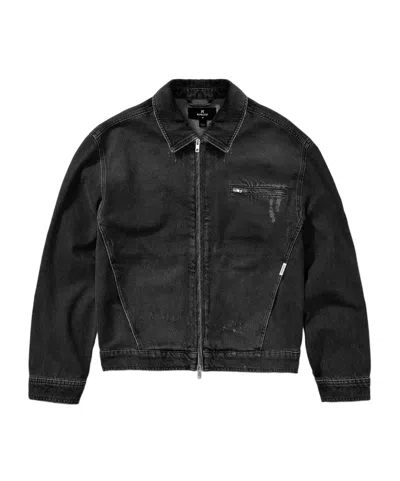 Represent Distressed-effect Denim Jacket In Black