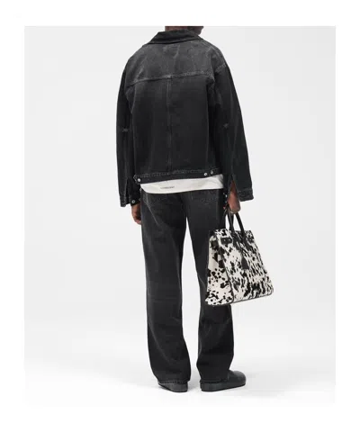 Represent Distressed-effect Denim Jacket In Black