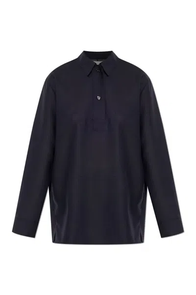 Studio Nicholson Pinole Wool Polo Top In Black