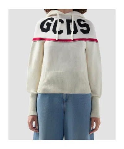 Gcds Hooded Sweater In Metallic
