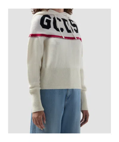 Gcds Hooded Sweater In Metallic