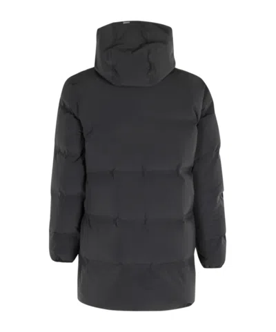 Herno Impact Quilted Down Jacket With Hood And Two-way Zipper In Gray