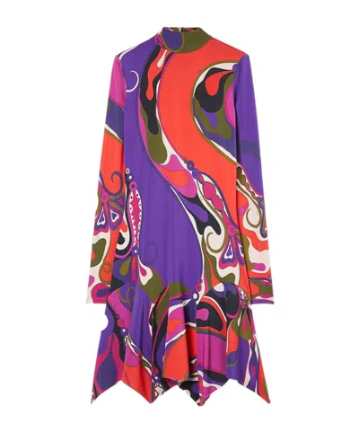 Pucci Orchidee Jersey Minidress In Multi