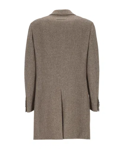 Zegna Long-sleeved Coat In Brown