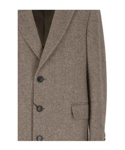 Zegna Long-sleeved Coat In Brown