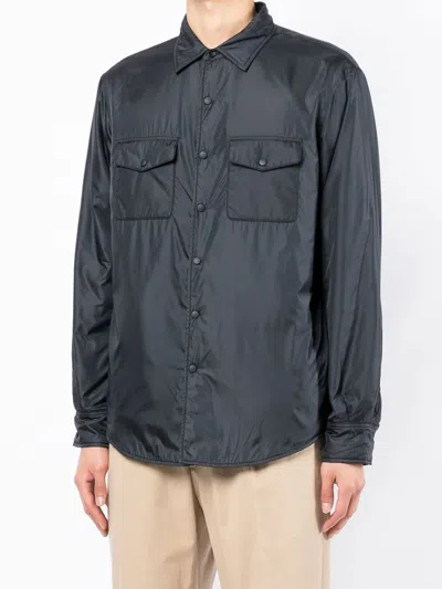 Aspesi Shirt Style Wind-breaker Jacket In Blue