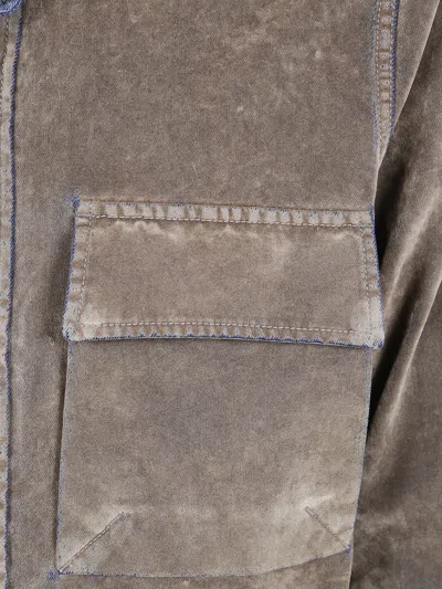 Aspesi Shirt With Front Flap Pockets In Brown