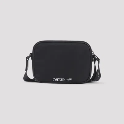 Off-white Black And White Diag Spray Polyamide Camera Bag In Multi