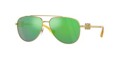 Versace Full Frame Sunglasses In Gold