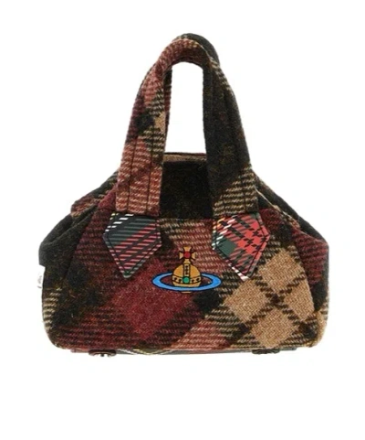 Vivienne Westwood Mini Handbag With Check Pattern And Chain Strap In Multi