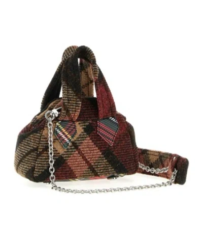 Vivienne Westwood Mini Handbag With Check Pattern And Chain Strap In Multi
