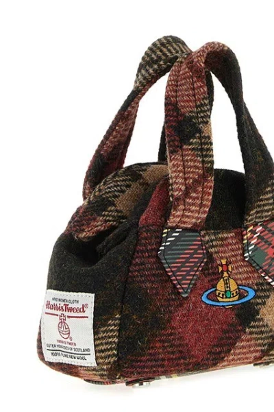Vivienne Westwood Mini Handbag With Check Pattern And Chain Strap In Multi