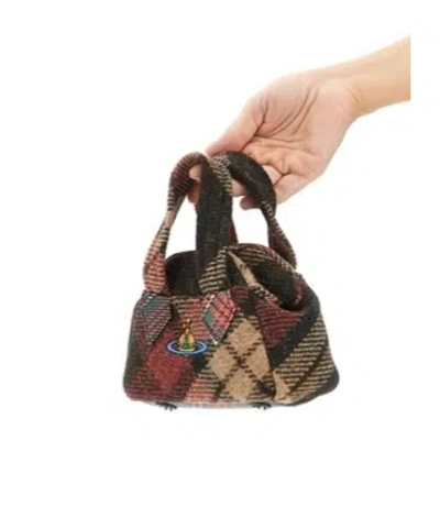 Vivienne Westwood Mini Handbag With Check Pattern And Chain Strap In Multi