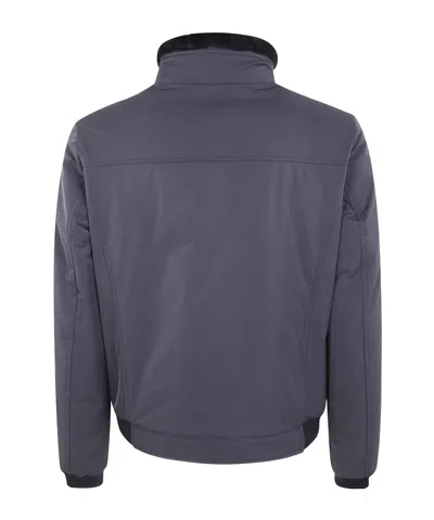 Moorer High Collar Long Sleeve Jacket In Blue