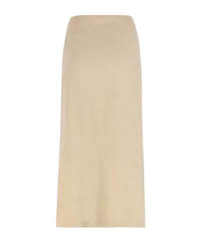 Fabiana Filippi Gonna Midi In Knitwear In Brown