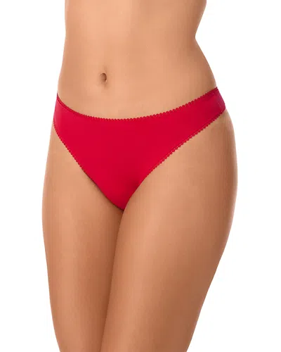 On Gossamer Cabana Cotton Blend Stretch Hip G-string In Red