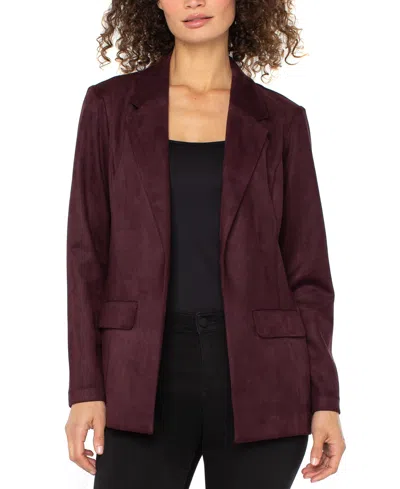 Liverpool Los Angeles Open Front Boyfriend Blazer In Burgundy