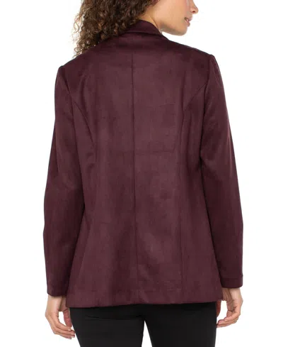 Liverpool Los Angeles Open Front Boyfriend Blazer In Burgundy