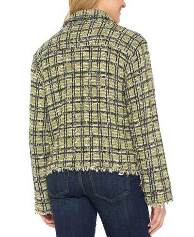 Liverpool Los Angeles Plaid Boucle Shirt Jacket In Green
