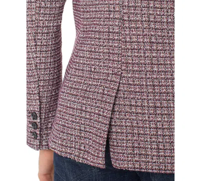 Liverpool Los Angeles Tweed Blazer With Removable Hoodie Insert In Pink
