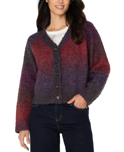 Liverpool Los Angeles Ombre V Neck Cardigan In Multi