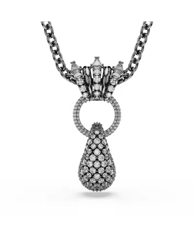 Swarovski Sublima Ruthenium Plated Pendant Necklace In Gray