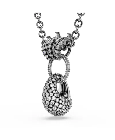 Swarovski Sublima Ruthenium Plated Pendant Necklace In Gray