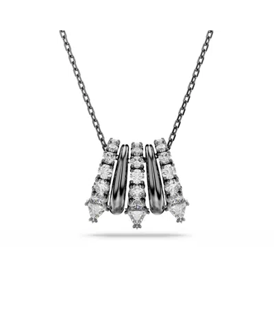 Swarovski Sublima Triangle Crystal Pendant Necklace In Gray