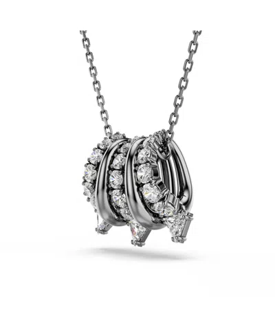 Swarovski Sublima Triangle Crystal Pendant Necklace In Gray