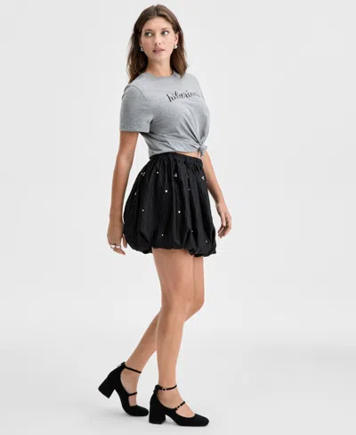 On 34th Women's Embellished Bubble-hem Mini Skirt, Macy's Exclusive In Black