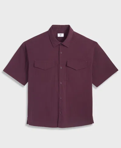Mode Of One Men's Relaxed-fit Patch Pocket Short-sleeve Shirt, Macy's Exclusive In Purple