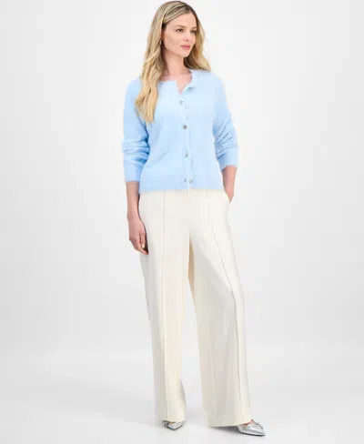 Inc International Concepts Petite Rhinestone-button Cardigan, Macy's Exclusive In Blue