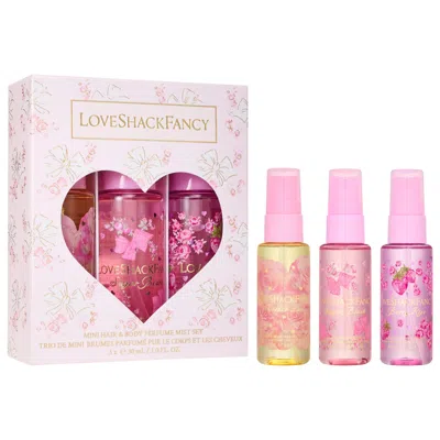 Loveshackfancy Mini Hair And Body Mist Perfume Discovery Set In Transparent