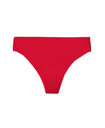 Natori Women's Bliss Bare Cotton Thong Underwear 771346 In Red