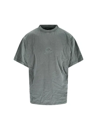 Balenciaga Crew Neck Short Sleeve Relaxed Fit T-shirt In Gray