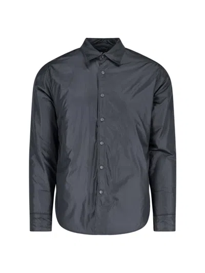 Aspesi Solid Grey Casual Shirt With Traditional Collar And Button-down Front In Gray