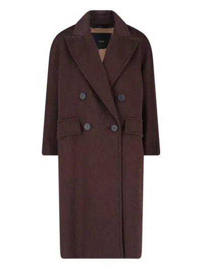 Max Mara Oversized Coat In Cashmere, Alpaca And Wool In Brown