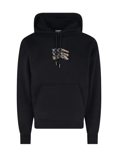 Burberry Simon Hoodie With Front Pocket And Hood In Black
