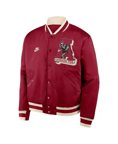 Nike Crimson Alabama Crimson Tide Legacy Full-snap Bomber Jacket In Burgundy