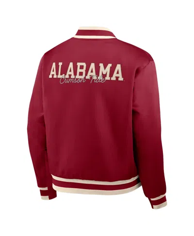 Nike Crimson Alabama Crimson Tide Legacy Full-snap Bomber Jacket In Burgundy