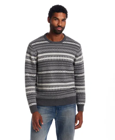 Weatherproof Vintage Men's Fair Isle Crewneck Sweater In Gray
