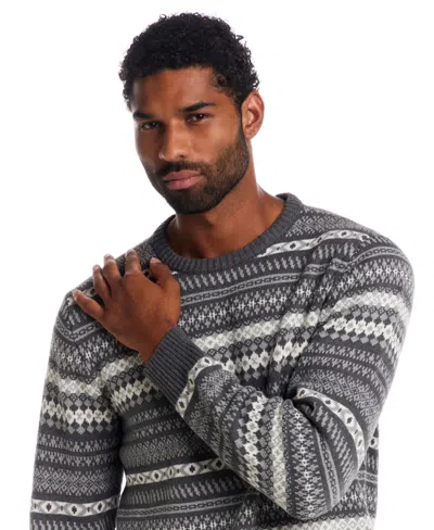 Weatherproof Vintage Men's Fair Isle Crewneck Sweater In Gray