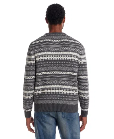 Weatherproof Vintage Men's Fair Isle Crewneck Sweater In Gray