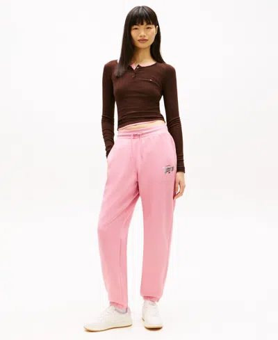 Tommy Jeans Women's Relaxed Fit Pull-on Sweatpants In Pink