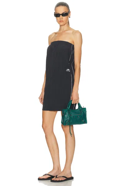 Balenciaga Mini Le City Crinkle Leather Top Handle Bag In Green