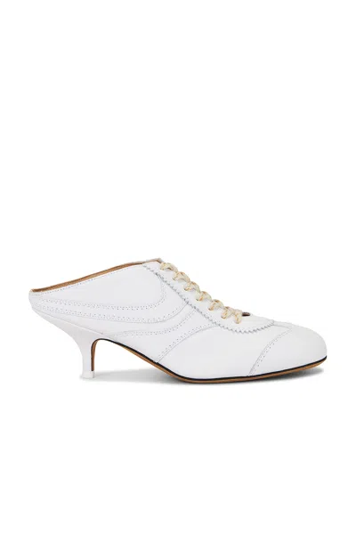 Dries Van Noten White Heeled Sneaker Mules In White