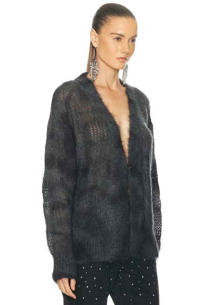 Isabel Marant Mylene Cardigan In Spray-effect Kid Mohair And Wool In Black