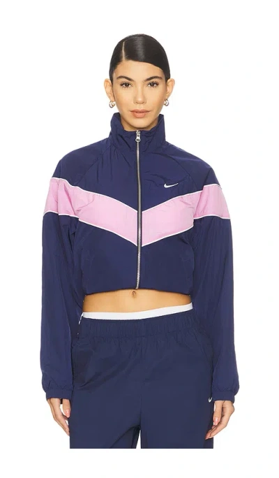 Nike Loose Uv Woven Full Zip Jacket In Blue