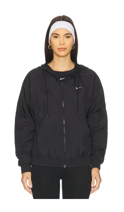 Nike Loose Essential Woven Uv Hooded Jacket In Black