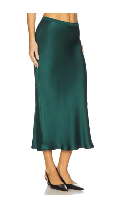 Anine Bing Bar Silk Skirt In Green
